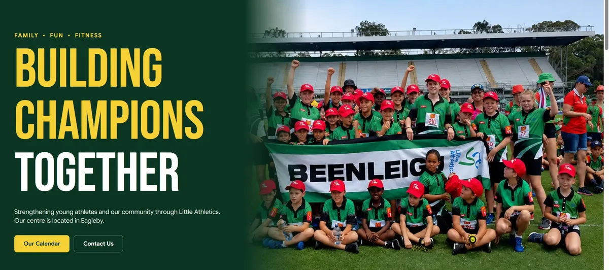 Beenleigh Little Athletics website design