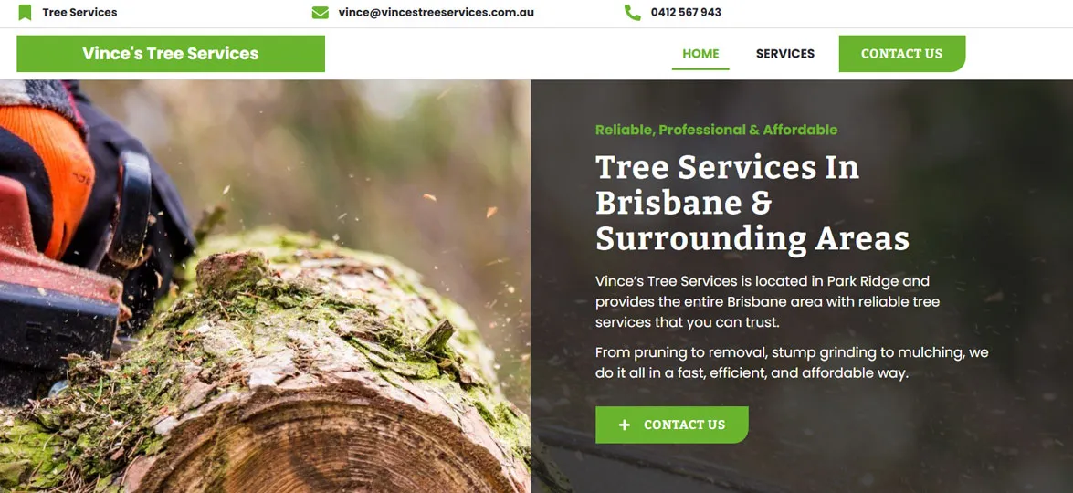 Vince's Tree Services website design